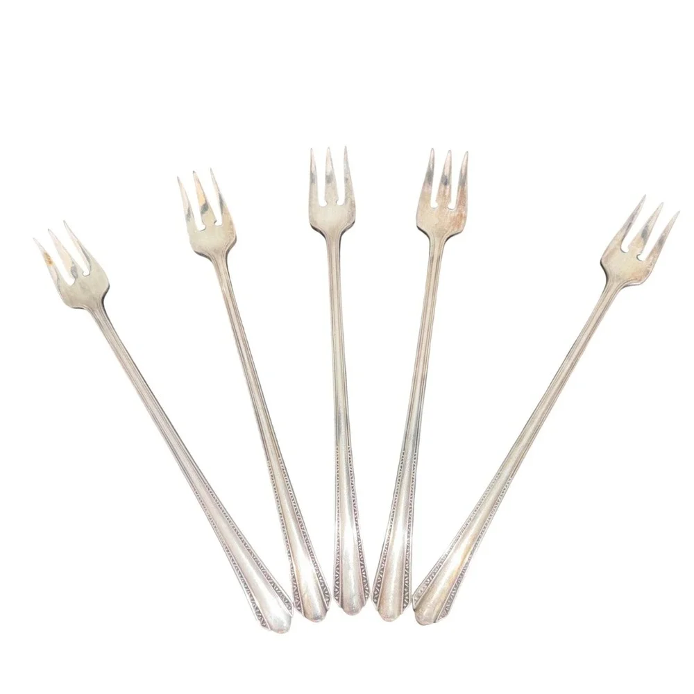 Wm A Rogers Oneida Ltd | Croydon Mary Lee | Silverplate Cocktail‎ Forks Set of 5